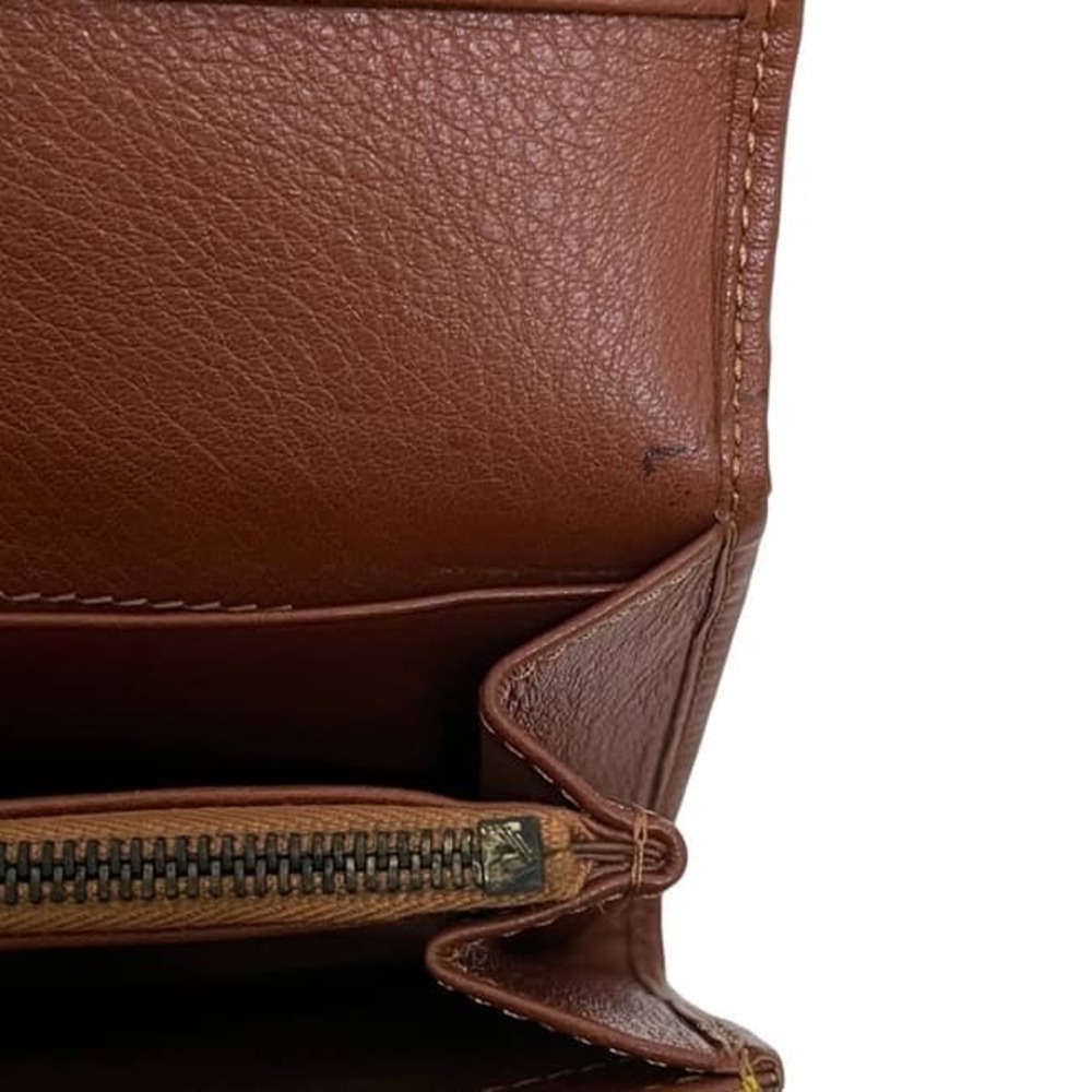 Celine Bifold Long Wallet Beige Macadam Leather Ys Oo Tan Brown - Picture 8 of 10